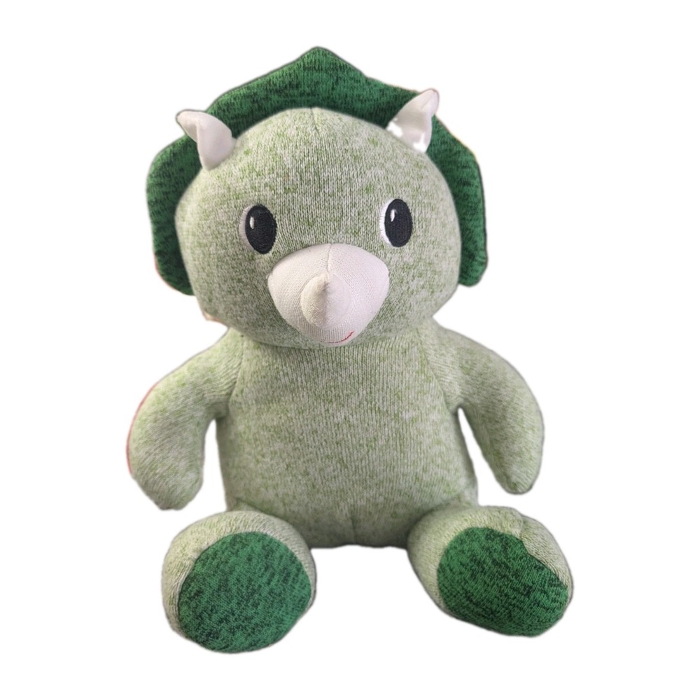 TY Toy Box Green Dinosaur Triceratops Plush Stuffed Animal Soft Toy Blank...
